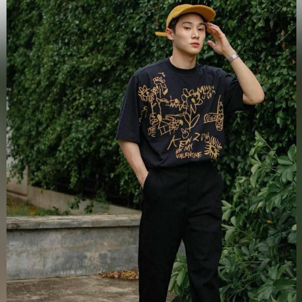 Kenzo Valentines Flowers Short Sleeve T-Shirt S‎ Black